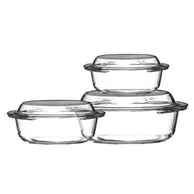 From Oven to Table in Style: The Orsina Borosilicate Glass Casserole Dishes with Lids – Set of 3