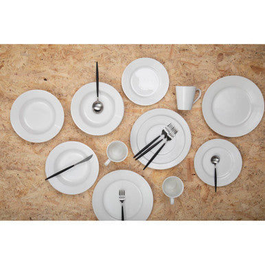 Set the Table in Style: The Orsina Avie 16-Piece Ribbed White Ceramic Dinner Set