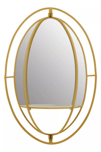 Orsina Avento Oval Gold Wall Mirror with Shelf – The Two-in-One Wall Feature That Changes Everything