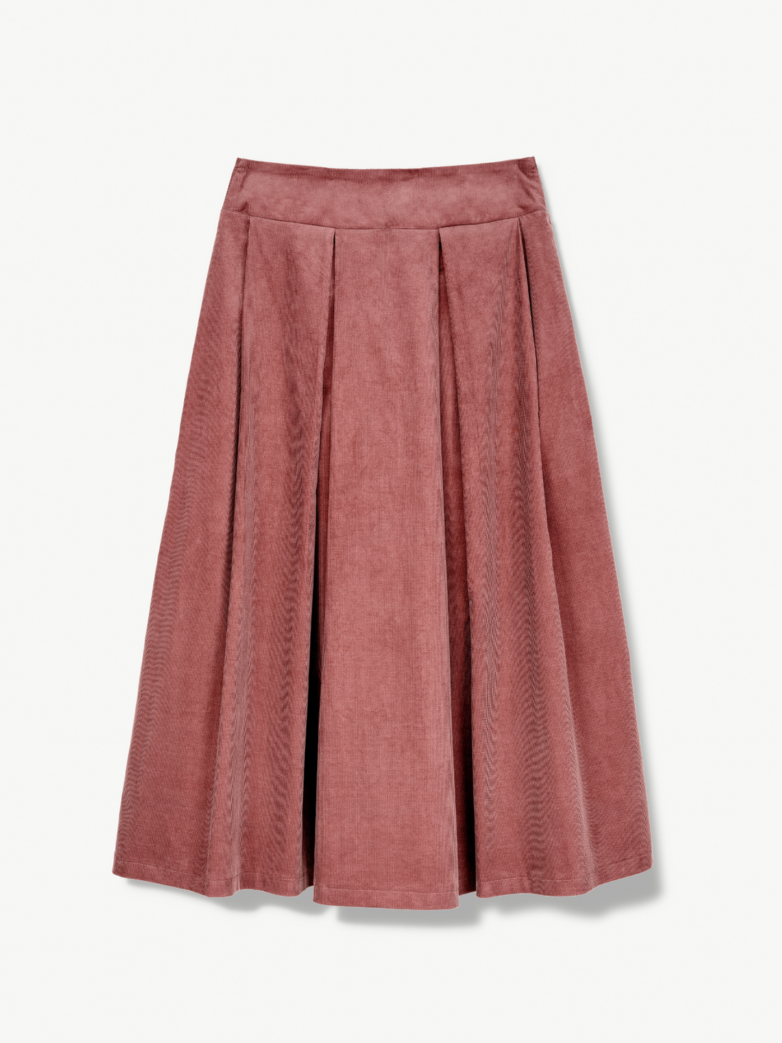 No More Nobody Valery High-Waisted Corduroy Maxi Skirt with Pockets – full-length view of the skirt in a warm earthy tone, showing the high waist and flowing silhouette