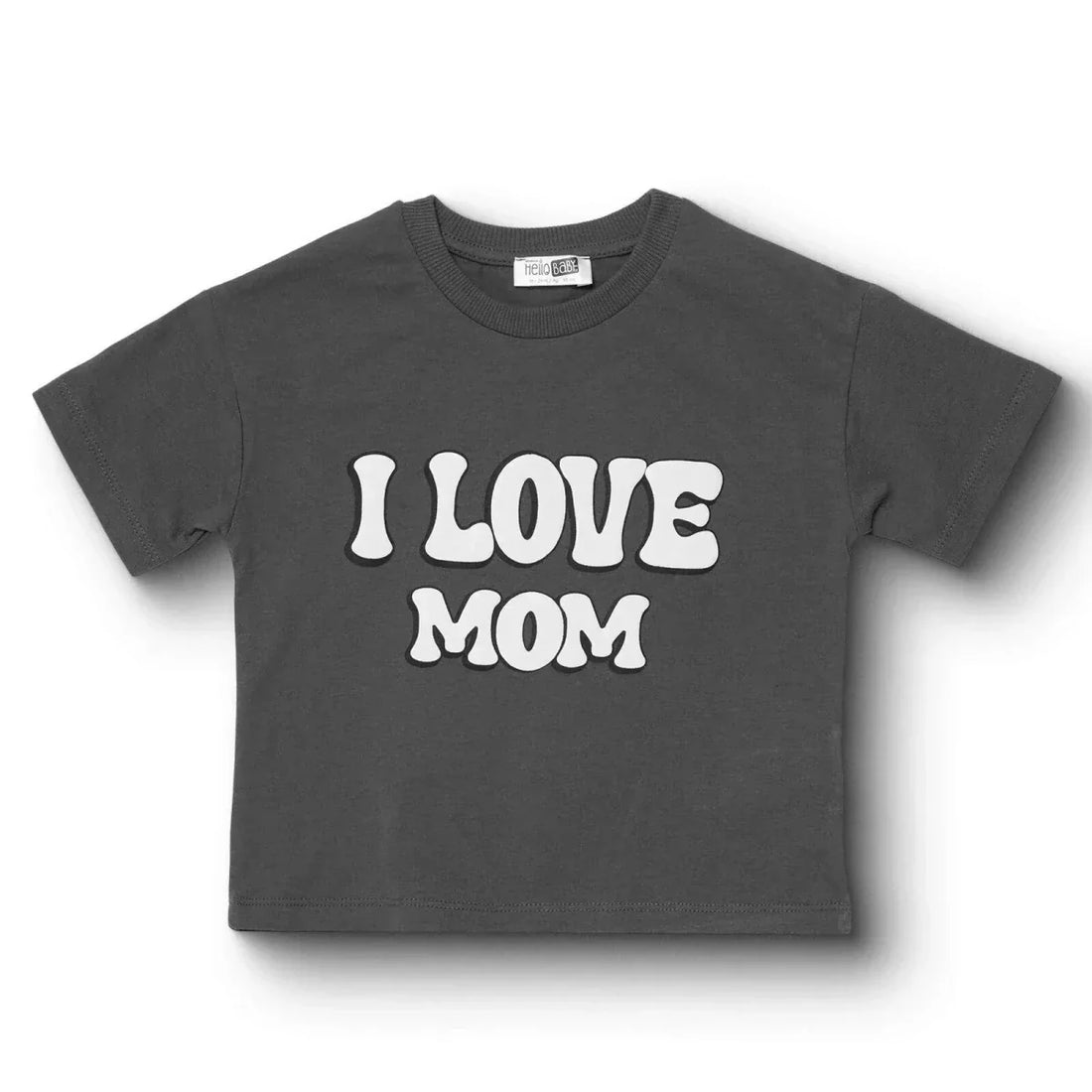 HelloBaby Boys I Love Mom T-Shirt in Grey – The Sweetest Little Tee That Says It All