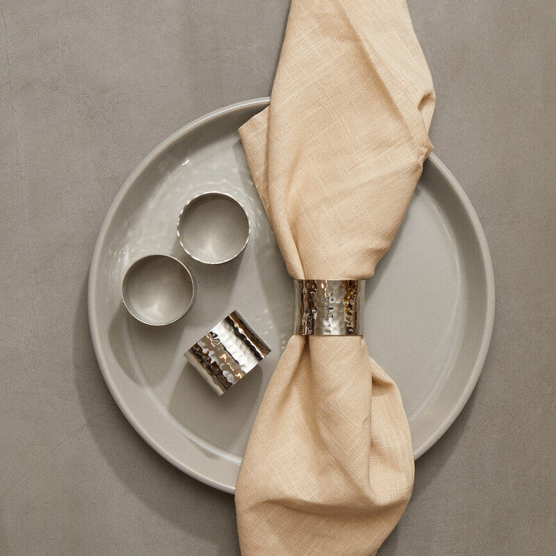 Silver Lining for Every Table: The Orsina Hammered Silver Finish Napkin Rings – Set of 4