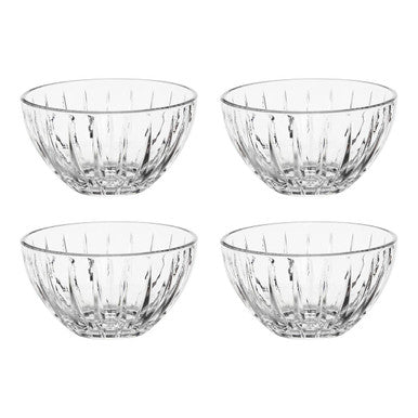Sparkle on the Table: The Orsina Beaufort Crystal Small Bowls – Set of 4 Fluted Serving Dishes