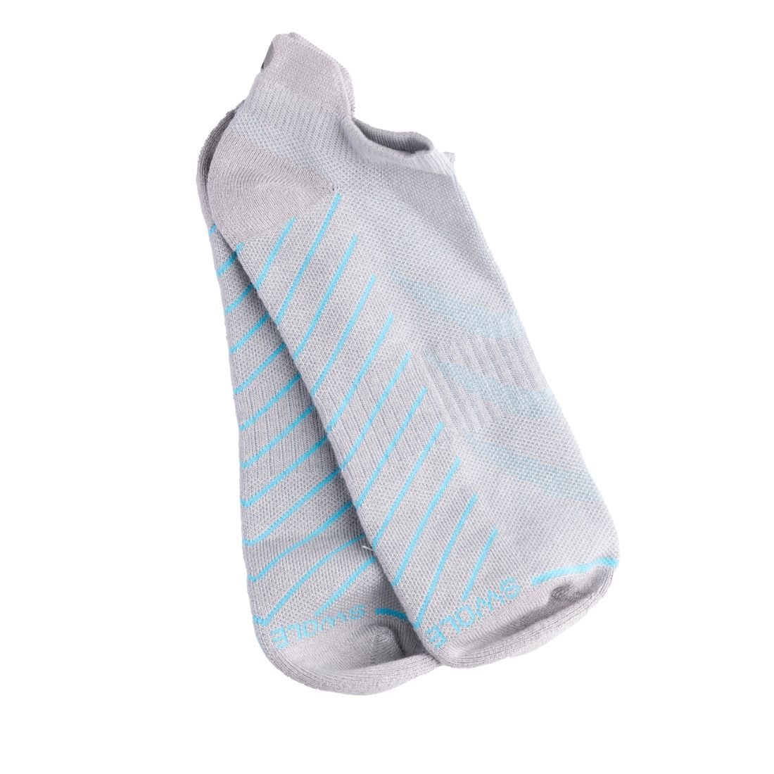 Swole Panda Grey Performance Trainer Socks – bamboo cushioned athletic socks with 3D modelled asymmetrical pads, arch support and cushioned heel and toe for running and training