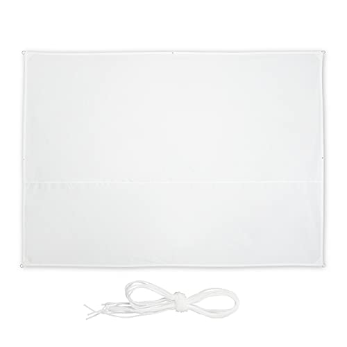Relaxdays Rectangular Sun Shade Sail 2.5x3.5m in White – UV-resistant water-repellent polyester shade sail with tension ropes for patio balcony and garden use, foldable lightweight design for easy storage and transport