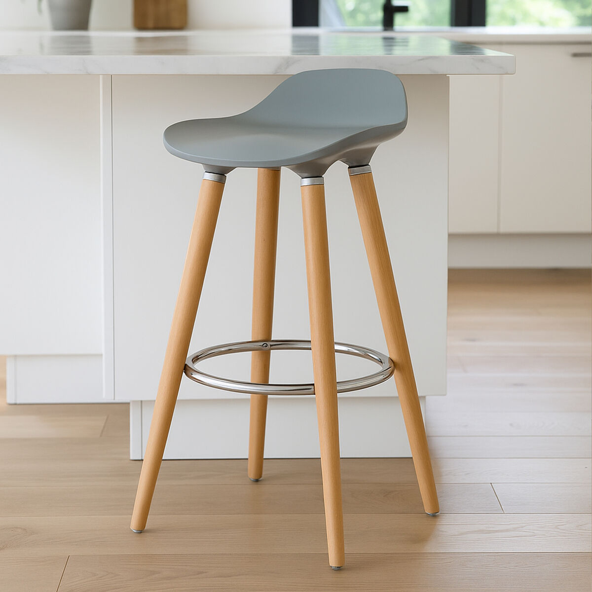 The Bar Stool That Makes Your Kitchen Feel Like a Nordic Café – Orsina Stockholm Grey Nordic Bar Stool for £61.95