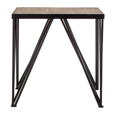 The Side Table That Frames Your Sofa Perfectly – Orsina New Foundry Square Fir Wood & Iron Side Table for £119.95