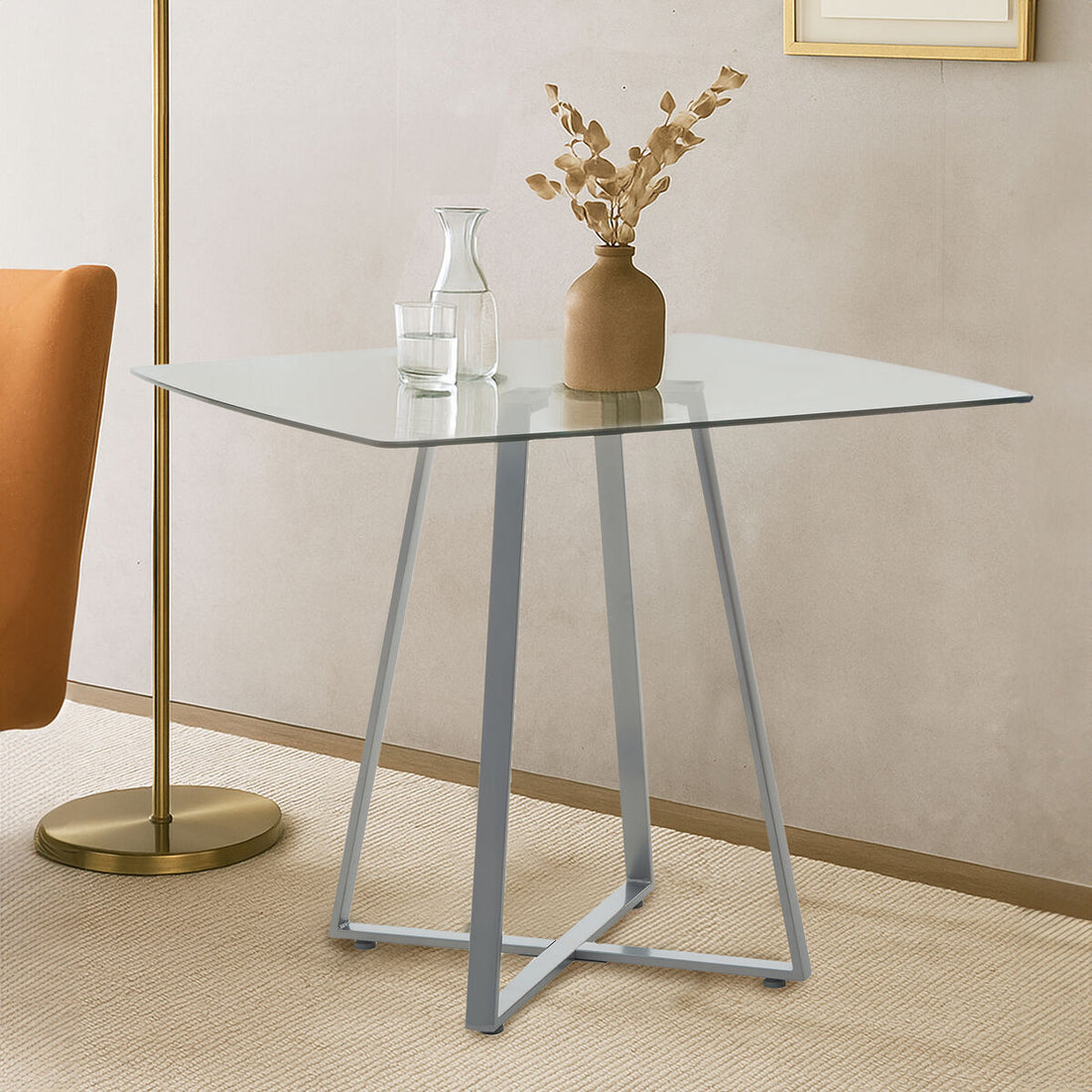 Orsina Metropolitan Square Glass Dining Table – The £142.95 Industrial Statement That Seats Four in Style