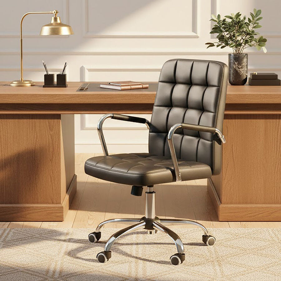 Work in Style: The Orsina Brent Black Tufted Home Office Chair