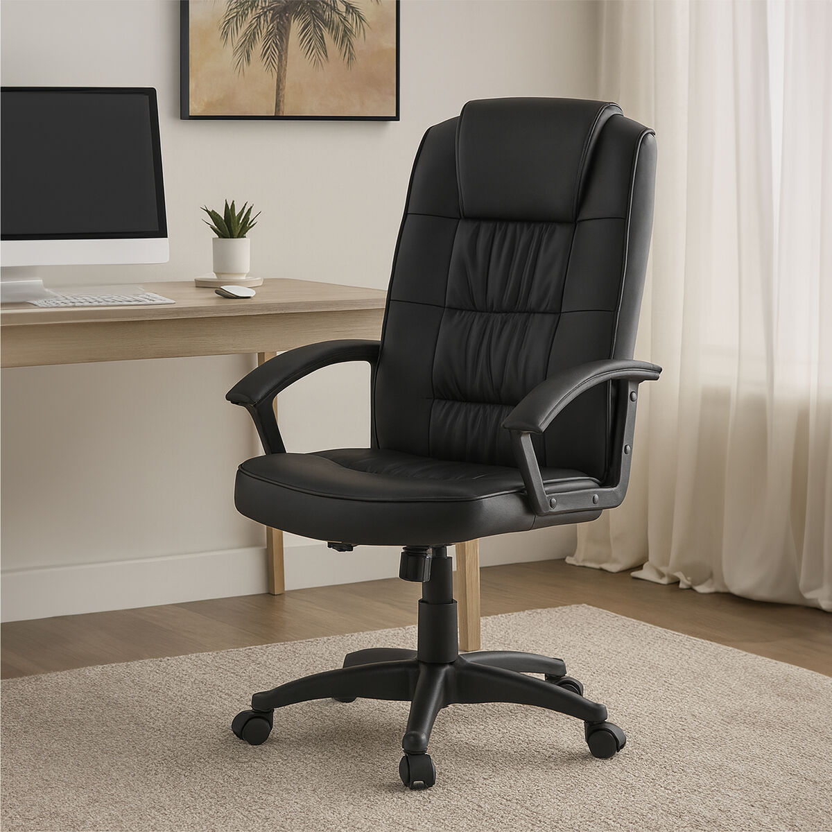 The Chair Your Home Office Has Been Waiting For: Orsina Brent Black Swivel Task Chair