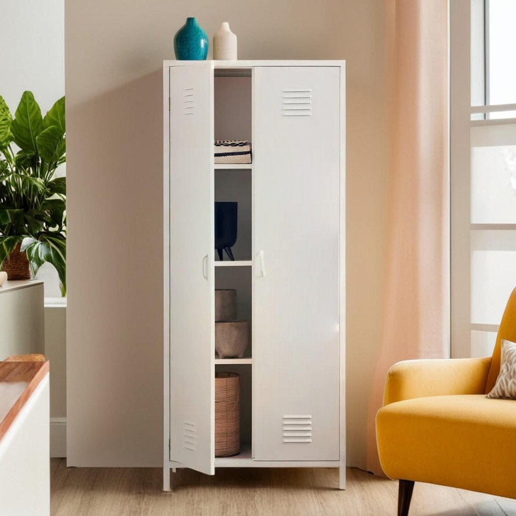 The Wardrobe That Makes Your Bedroom Look Like a Boutique Hotel – Orsina Academy White Locker Wardrobe for £317.95