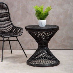Orsina Mataram Black Rattan Side Table – The £119.95 Twisted Base Accent That Makes Every Room More Interesting
