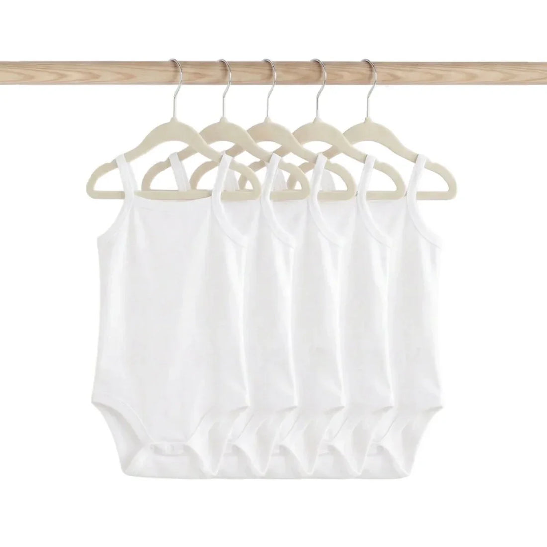 HelloBaby Unisex Strappy Bodysuit 5-pack — 100% cotton Oeko-Tex certified nickel-free popper fastening baby bodysuits, washable at 60 degrees, made in Turkey by ebebek brand
