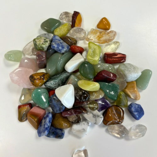 Natural Mixed Small Gemstones 250g in assorted colours and shapes — one of three embellishments compared in this guide from ALTOE alongside shell slices and a runic velcro patch