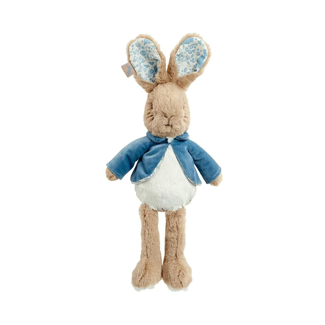 Peter Rabbit Deluxe Soft Toy in his famous blue jacket — bean-filled tummy, long limbs and fine fabric construction from Rainbow Brands, shown as a cuddly companion toy