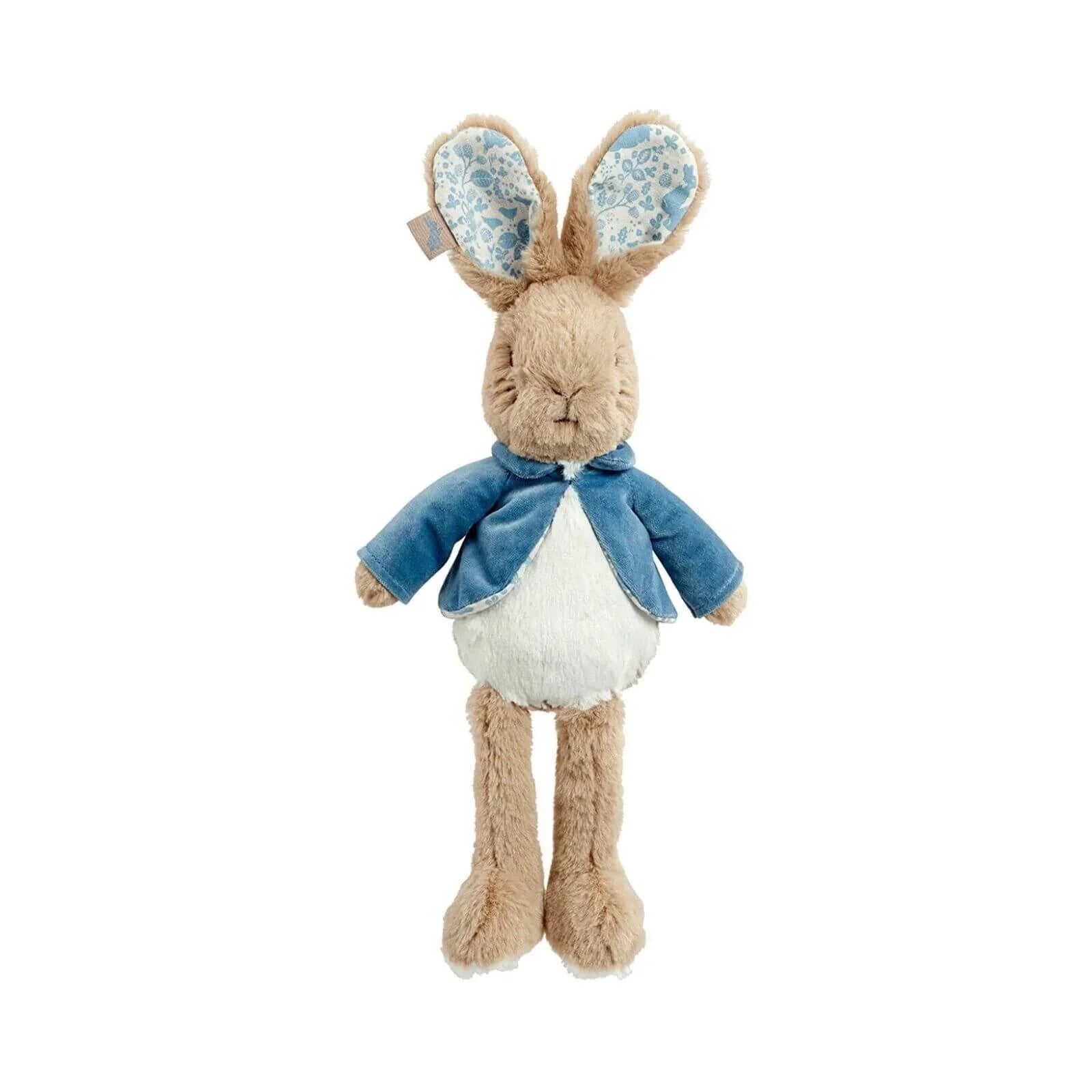 Peter Rabbit Deluxe Soft Toy in his famous blue jacket — bean-filled tummy, long limbs and fine fabric construction from Rainbow Brands, shown as a cuddly companion toy