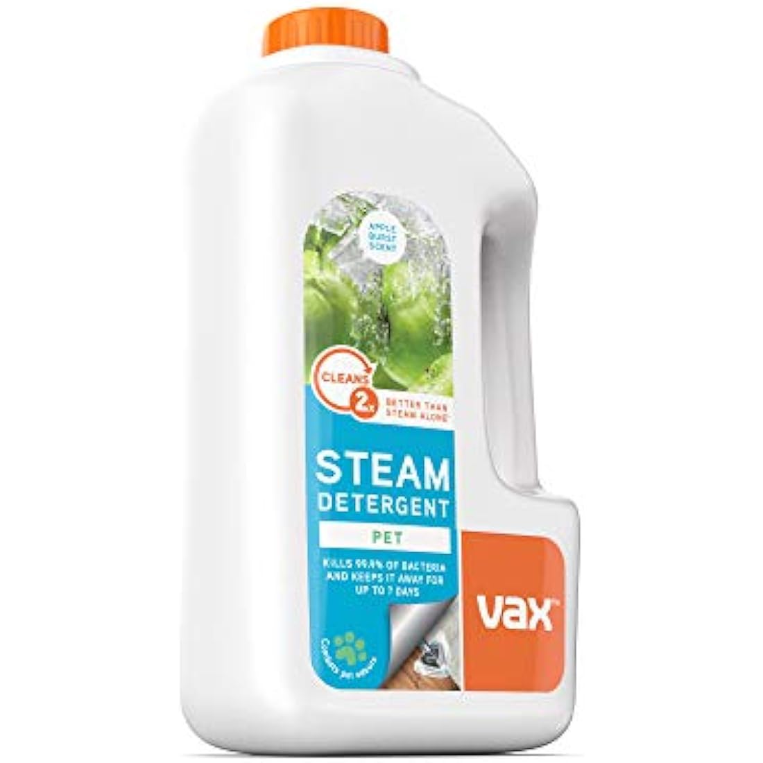 Vax Pet Steam Cleaner Detergent Apple Burst Hard Floor Solution 1L – antibacterial pet odour neutralising steam cleaner detergent that removes 99.9% of bacteria with protection lasting up to 7 days, designed for use with Vax steam cleaners