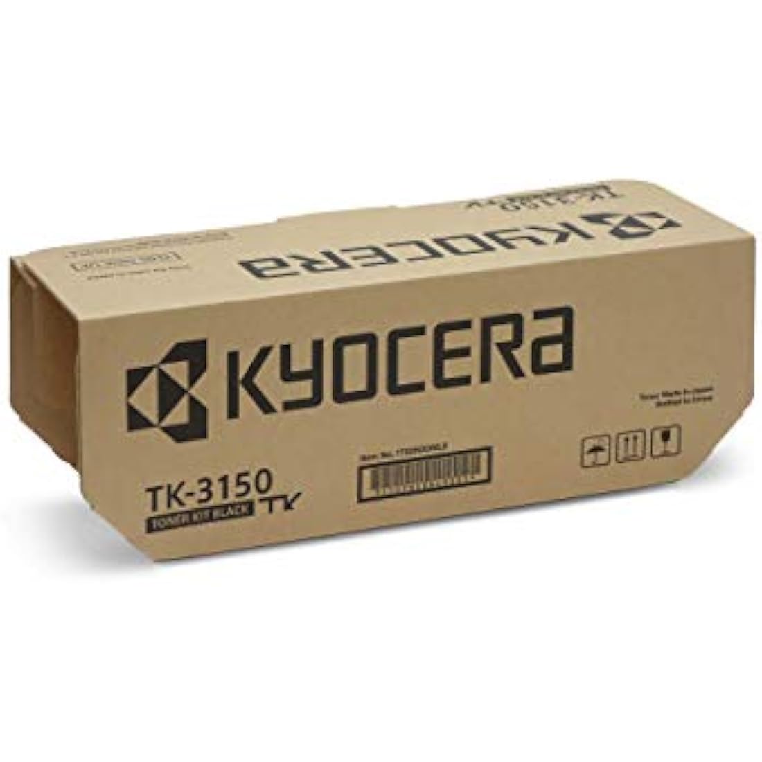 Kyocera TK-3150 Black Toner Cartridge genuine original for ECOSYS M3040idn M3540idn showing the 14500 page yield CO2-neutral packaging