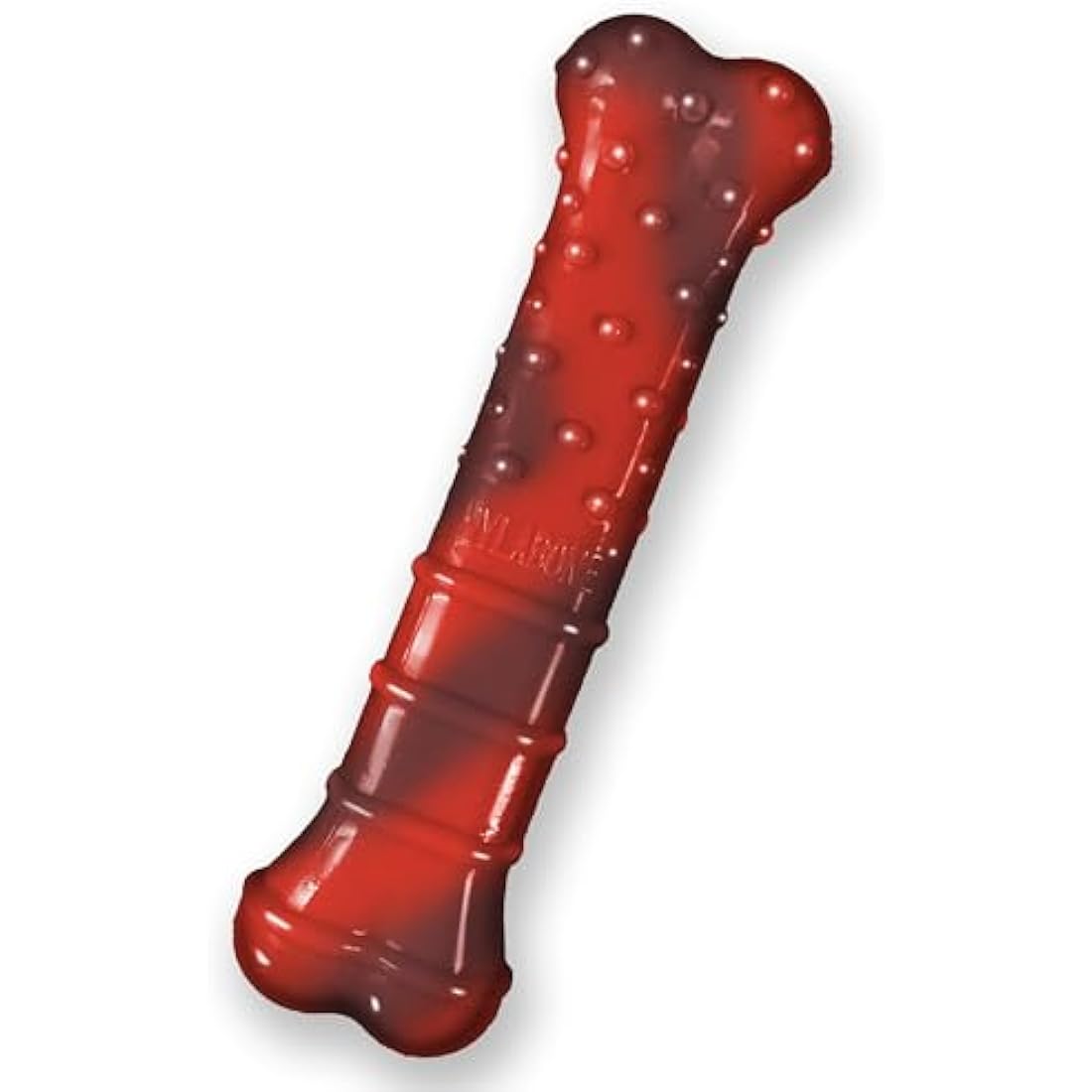 Nylabone Durable Dog Chew Toy in beef jerky flavour for medium dogs up to 16kg shown on white background