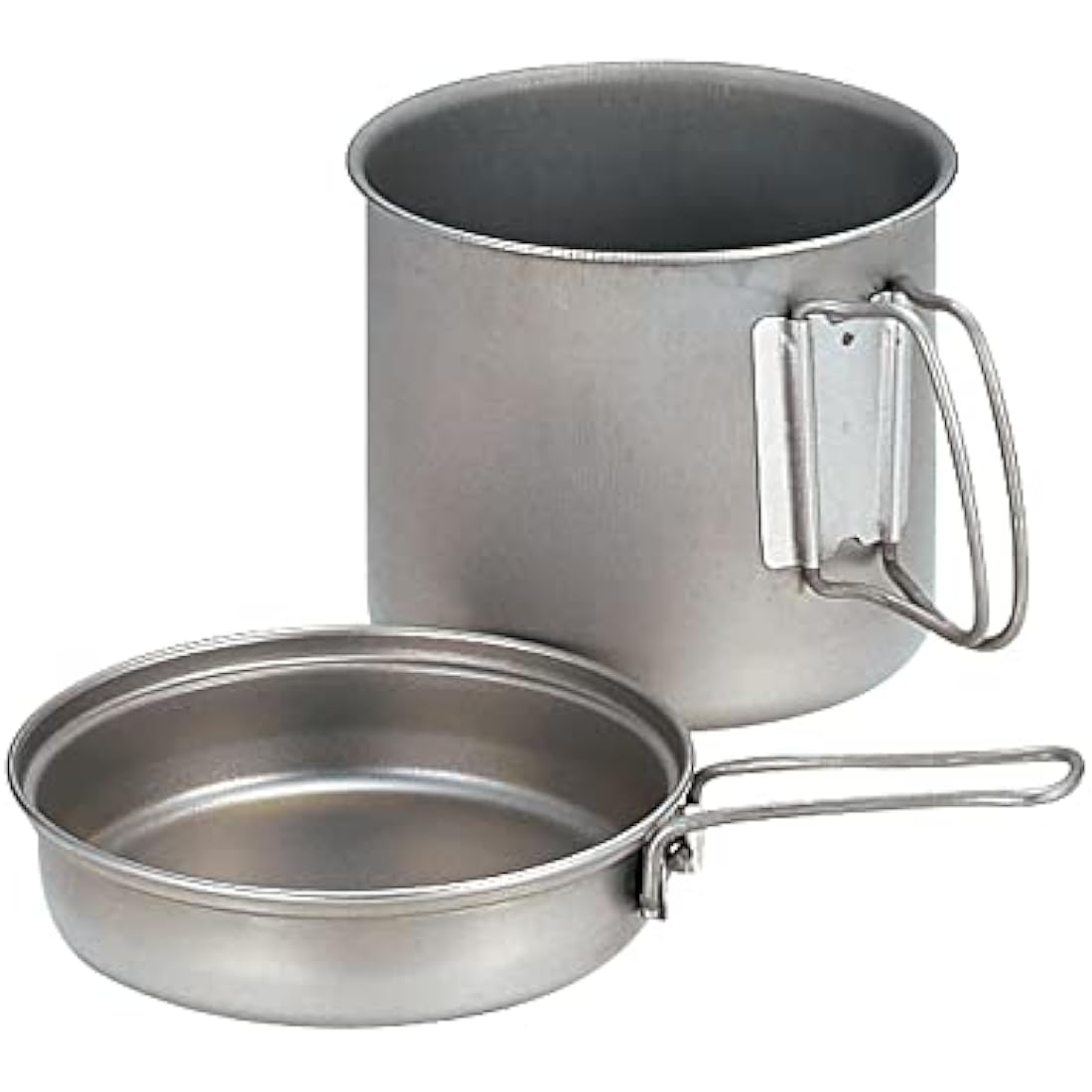 Snow Peak Trek Titanium Pot Set ultralight camping cookware – made in Japan, pot and frypan lid, folding handles, lifetime guarantee