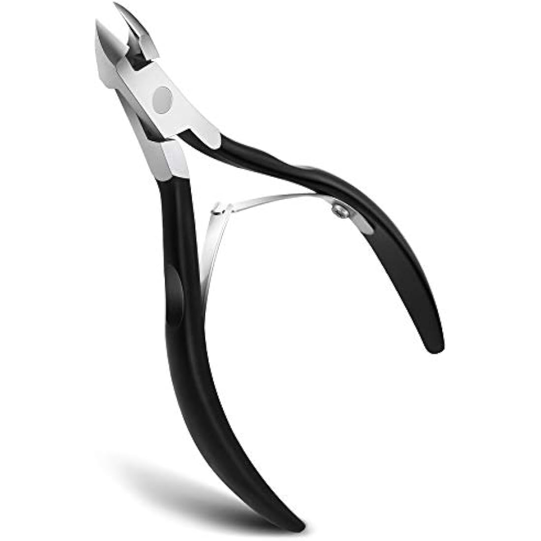 FERYES professional stainless steel cuticle nippers in matt black finish with 1/2 jaw trimmer and double spring, shown on a white background