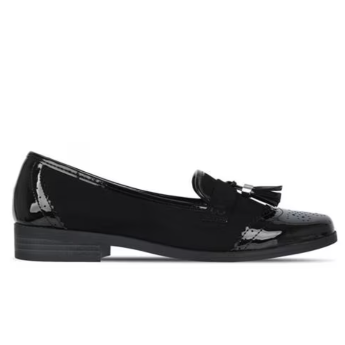 Miso Tasha women's tassel loafers brogue slip-on UK 3 EU 36 cushioned insole raised heel synthetic