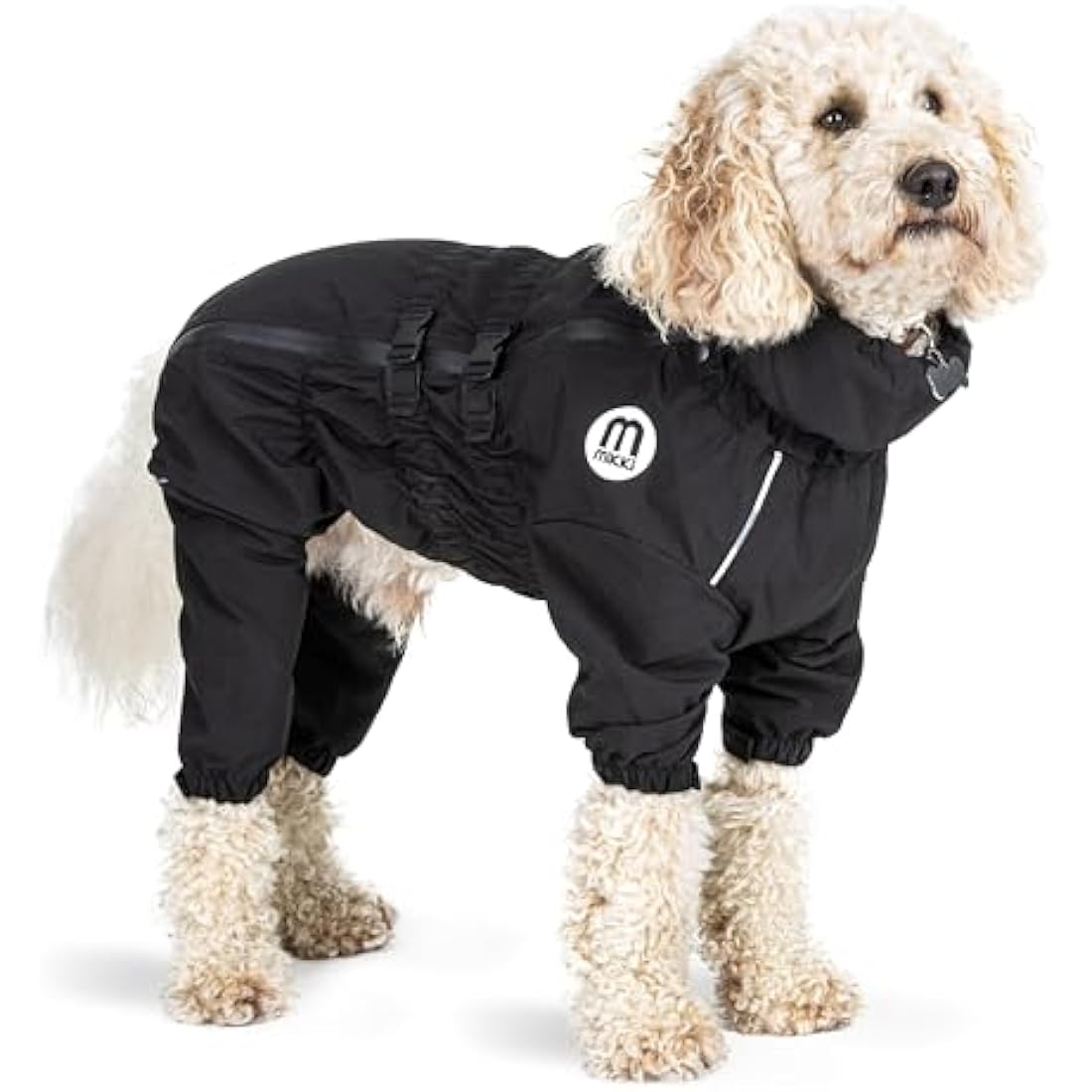 Mikki Doodles full body dog raincoat in waterproof windproof design with anti-tangle silk lining - specialist raincoat for doodle breeds XL