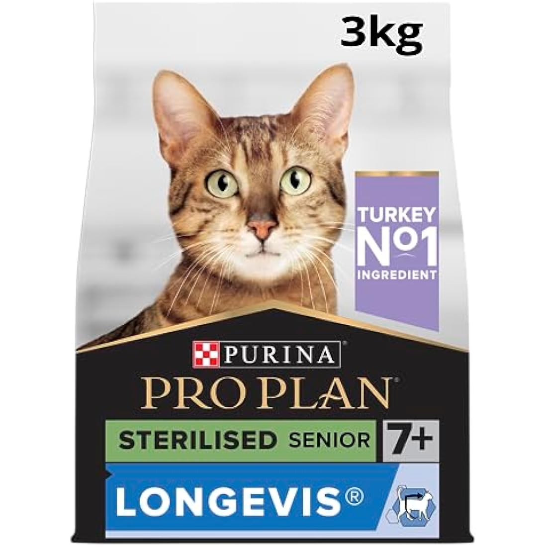 Purina Pro Plan Senior 7+ Sterilised Turkey Dry Cat Food – 3kg