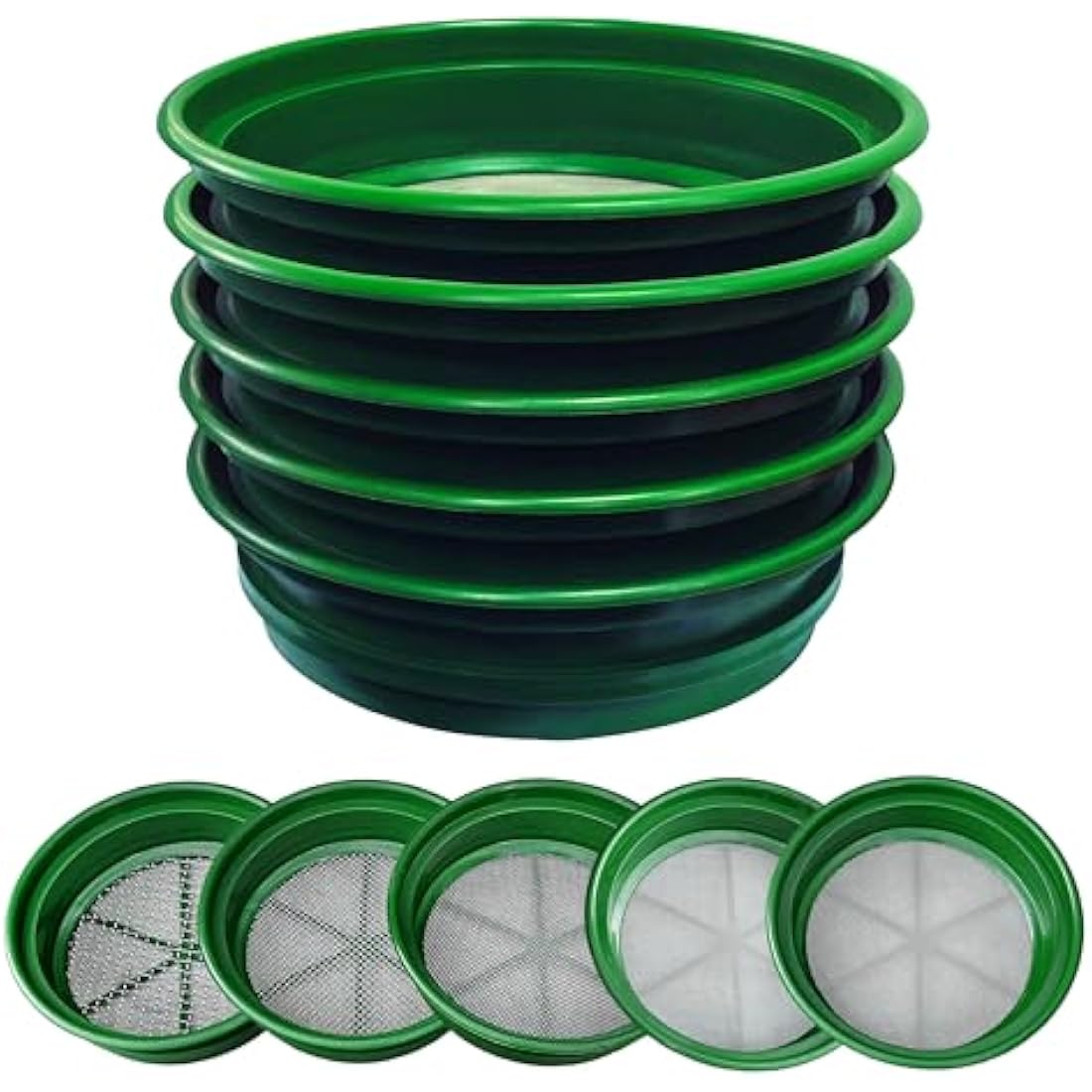 Sift Like a Pro: SE 5-Pack Stackable Gold Prospecting Classifier Set at £272.81