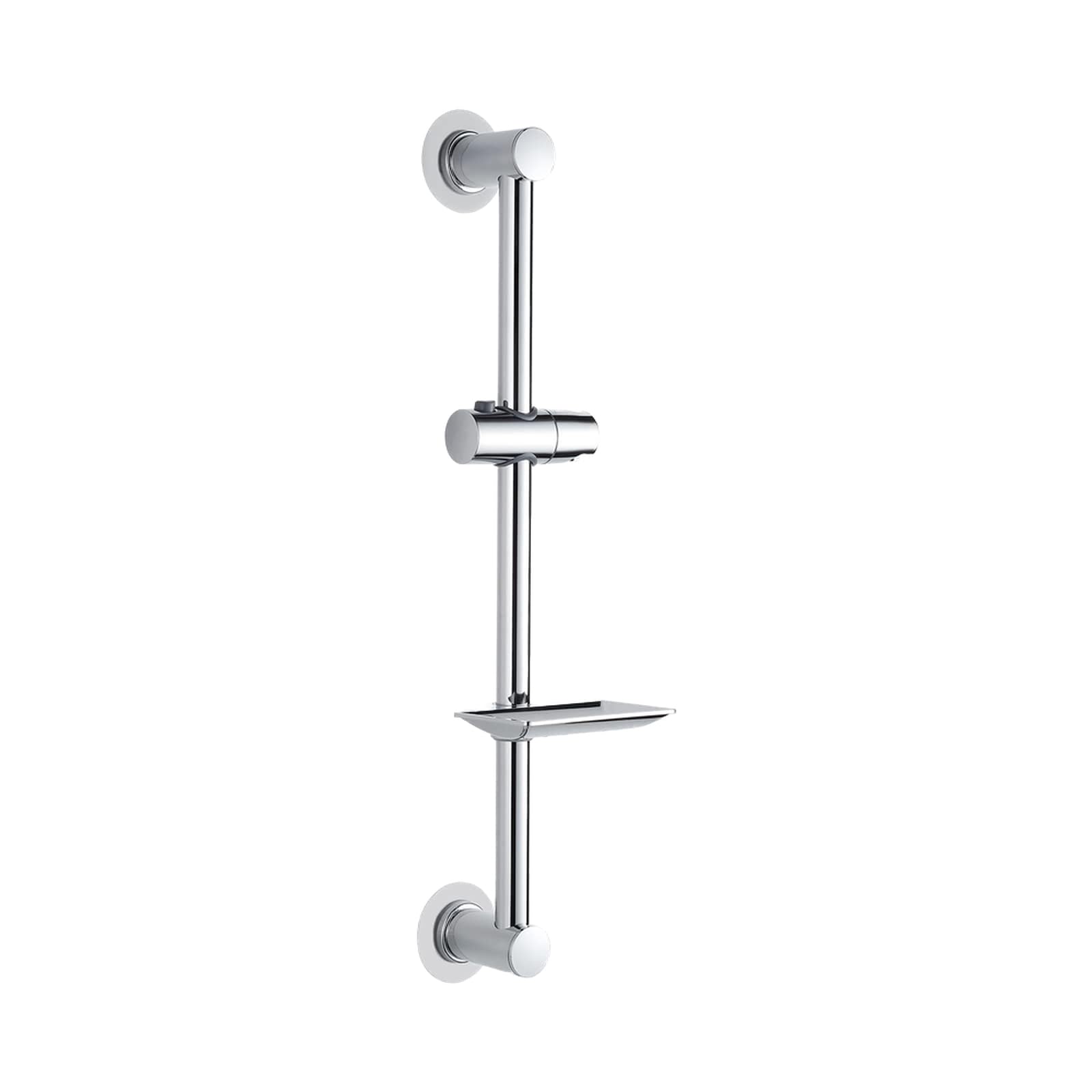 Ibergrif M20802-1 Shower Riser Rail – 57cm No-Drill Stainless Steel Kit