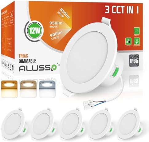 ALUSSO IP65 LED Downlights | 12W Dimmable 3CCT Recessed Spotlights | 6 Pack