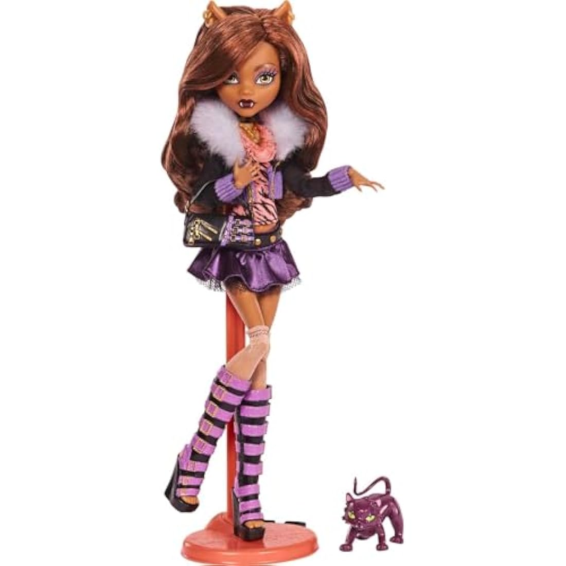 Monster High Clawdeen Wolf Boo-Riginal Creeproduction Doll with stand — the iconic original-style fashion doll in her signature animal-print outfit with faux fur collar jacket