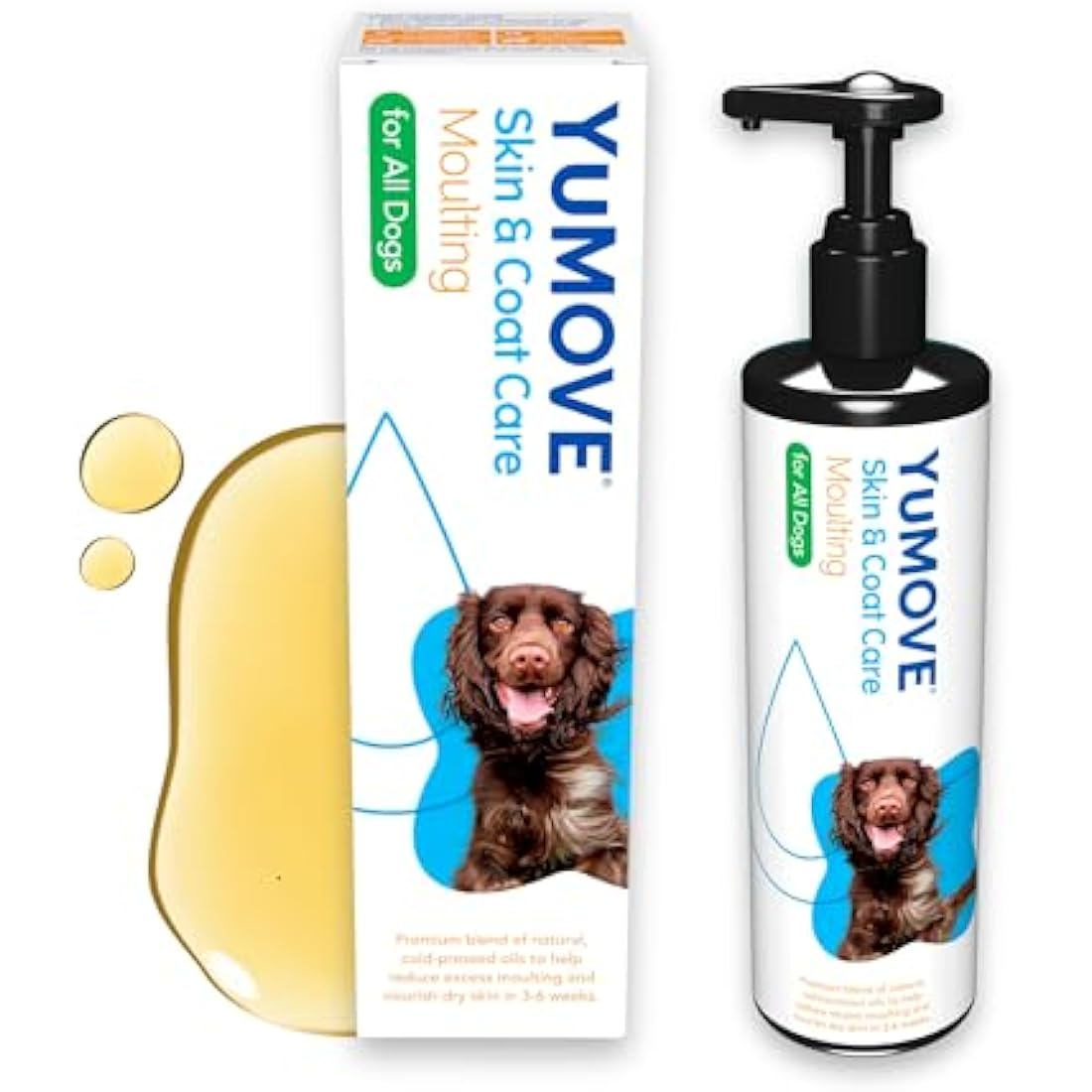 YuMOVE Skin and Coat Care Moulting Supplement for Dogs 500ml — one of three dog skin and coat supplements compared in this guide from ALTOE