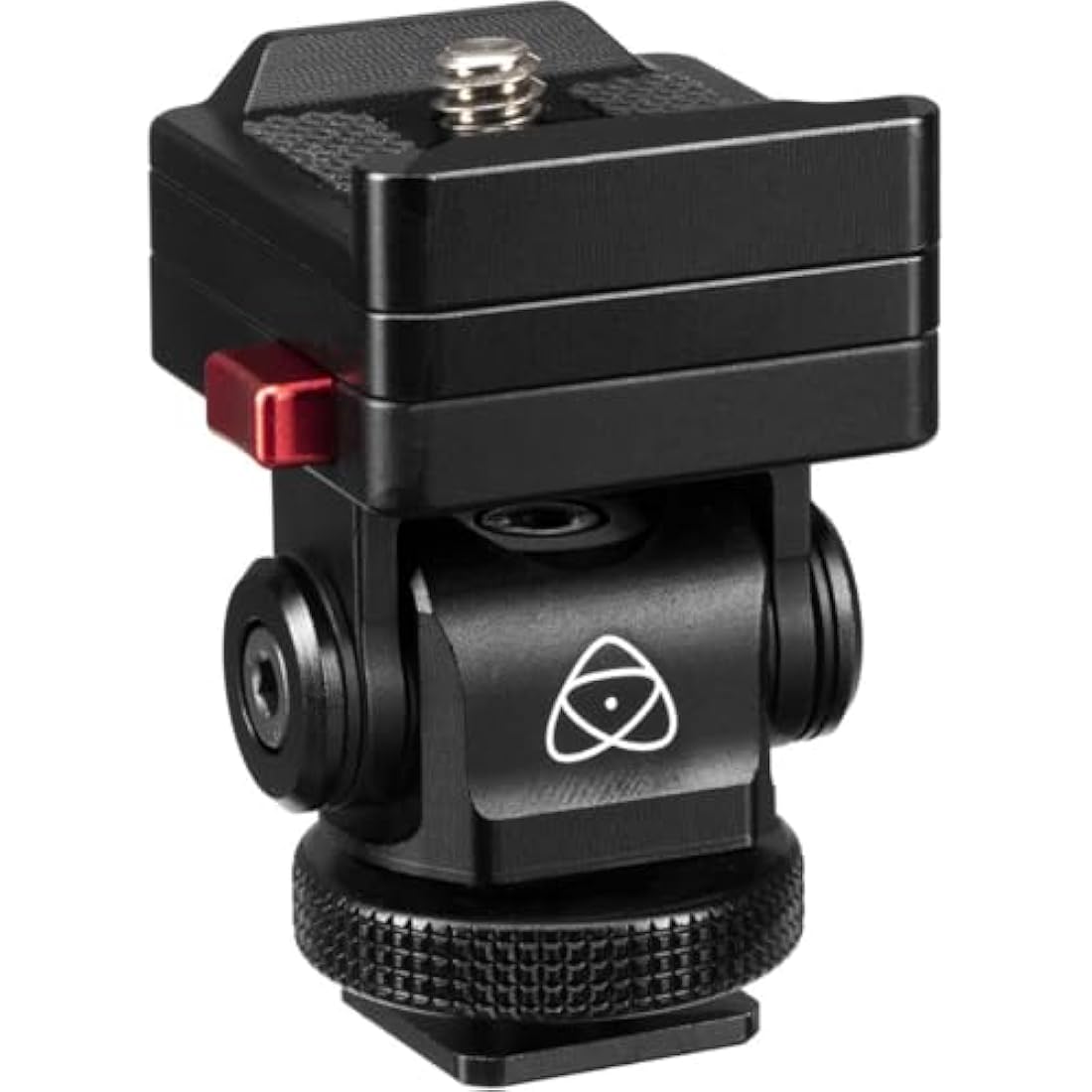 Atomos AtomX Fixation Mount with 360-degree rotation attached to a camera rig on a film set