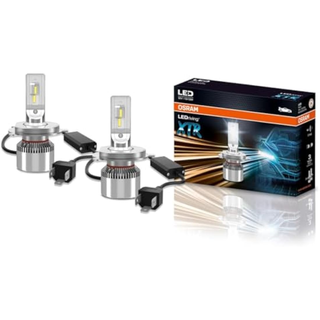 OSRAM LEDriving XTR H4 LED headlight bulbs 6000K cool white off-road only 2-pack with Beam Guide technology