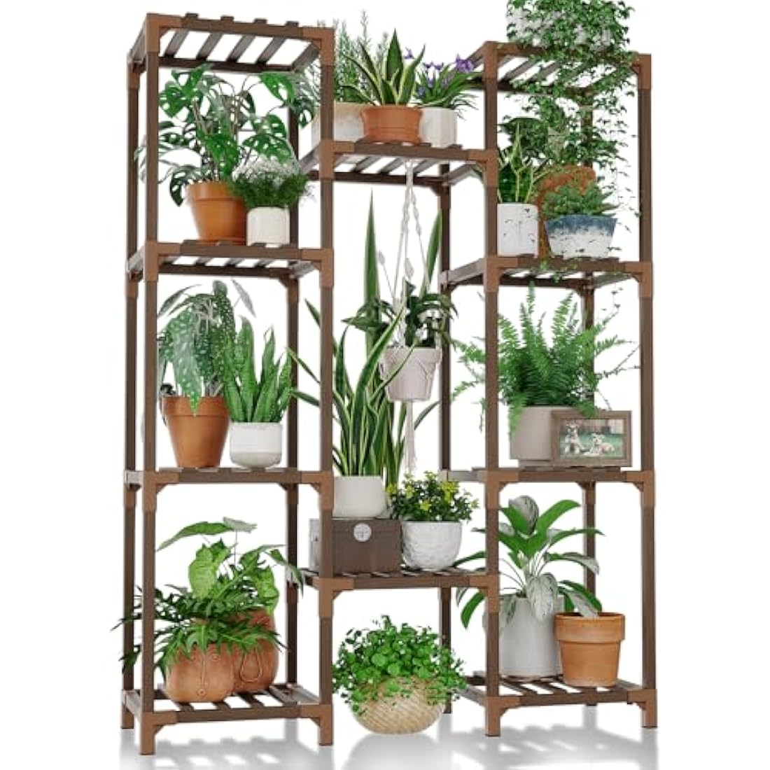 Your Plants Deserve Better: Bamworld 10-Tier Wooden Plant Stand for Indoor & Outdoor