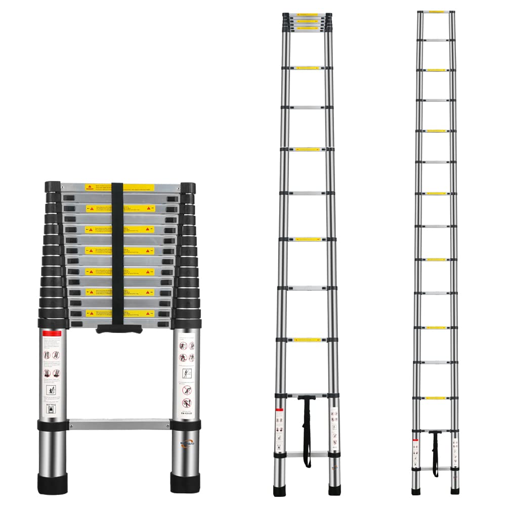 Ladders compared from ALTOE — Galvaran 2-step stool, Multibao 4.4M telescopic ladder, and 3 storey fire escape ladder