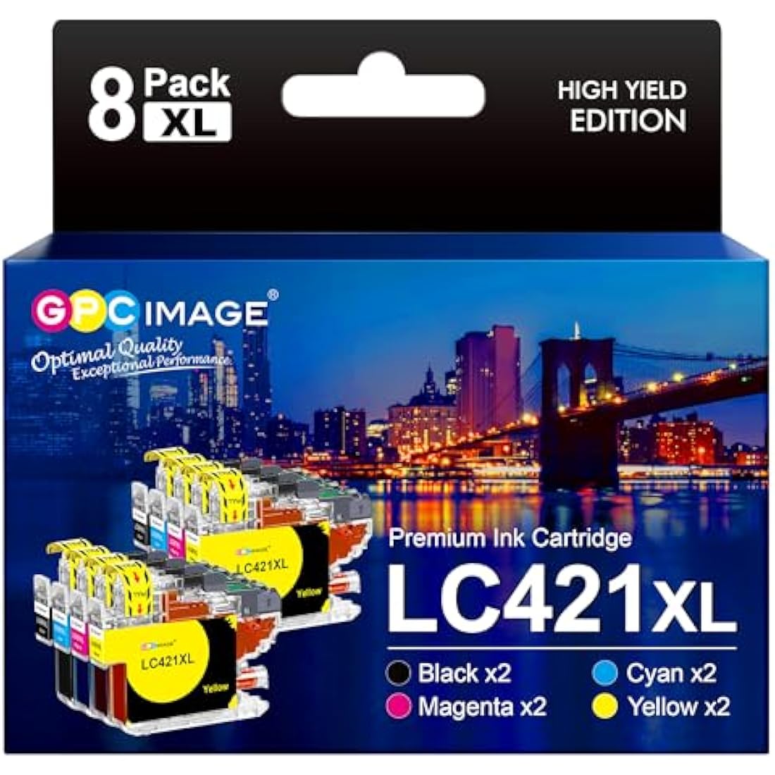 GPC Image LC421XL Compatible Ink Cartridges for Brother DCP-J1050DW, 8-Pack