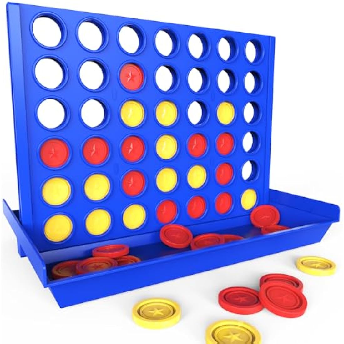 Pup Go big size 4 in a row board game foldable strategy game for kids ages 3-8 with 6 spare discs CE certified