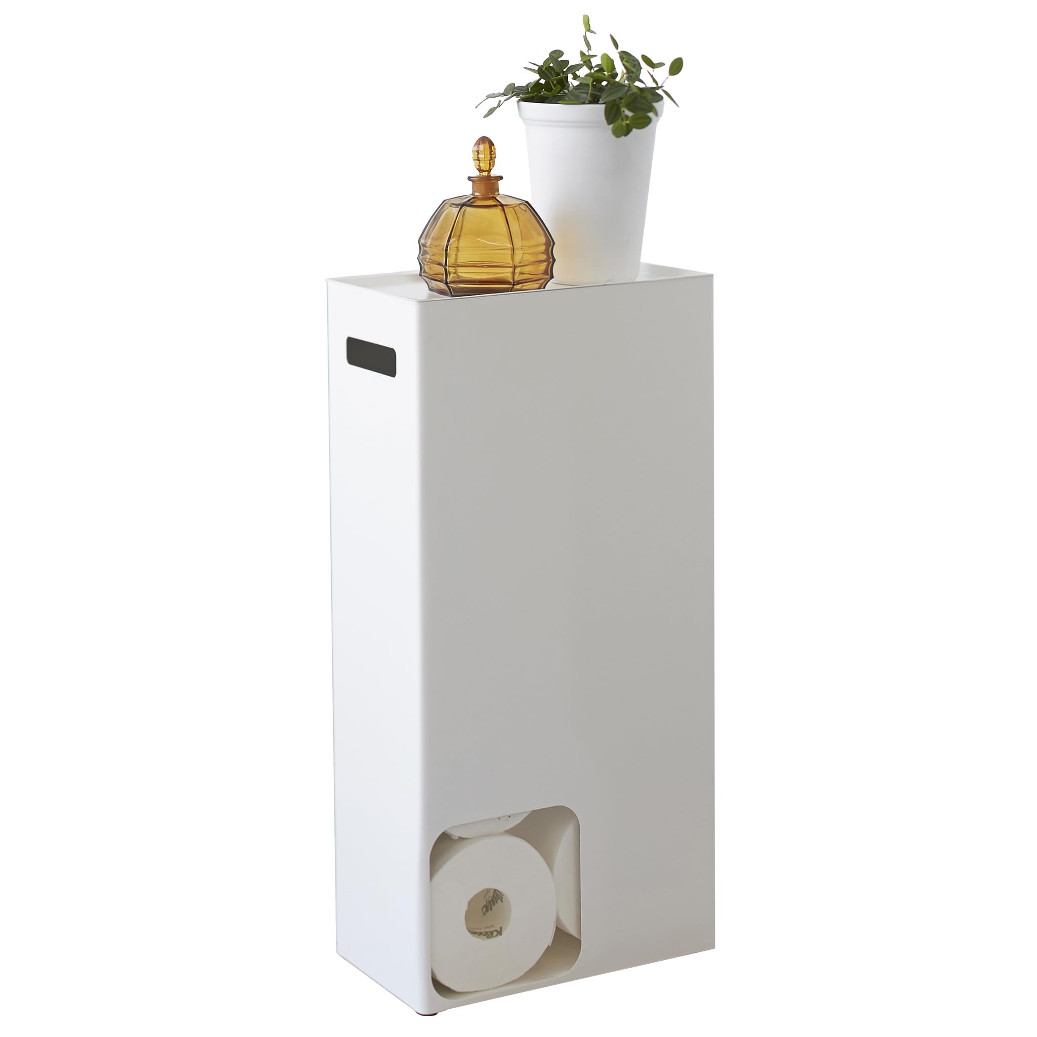 Yamazaki Tower Toilet Paper Stocker – White Steel Minimalist Organiser