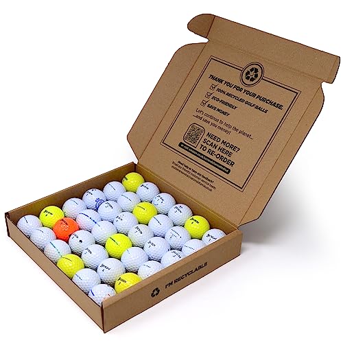 Srixon AD333 Grade B Lake Golf Balls 36 Pack — used practice golf balls recovered from water hazards, neatly packaged in Second Chance branded box for budget-friendly golf