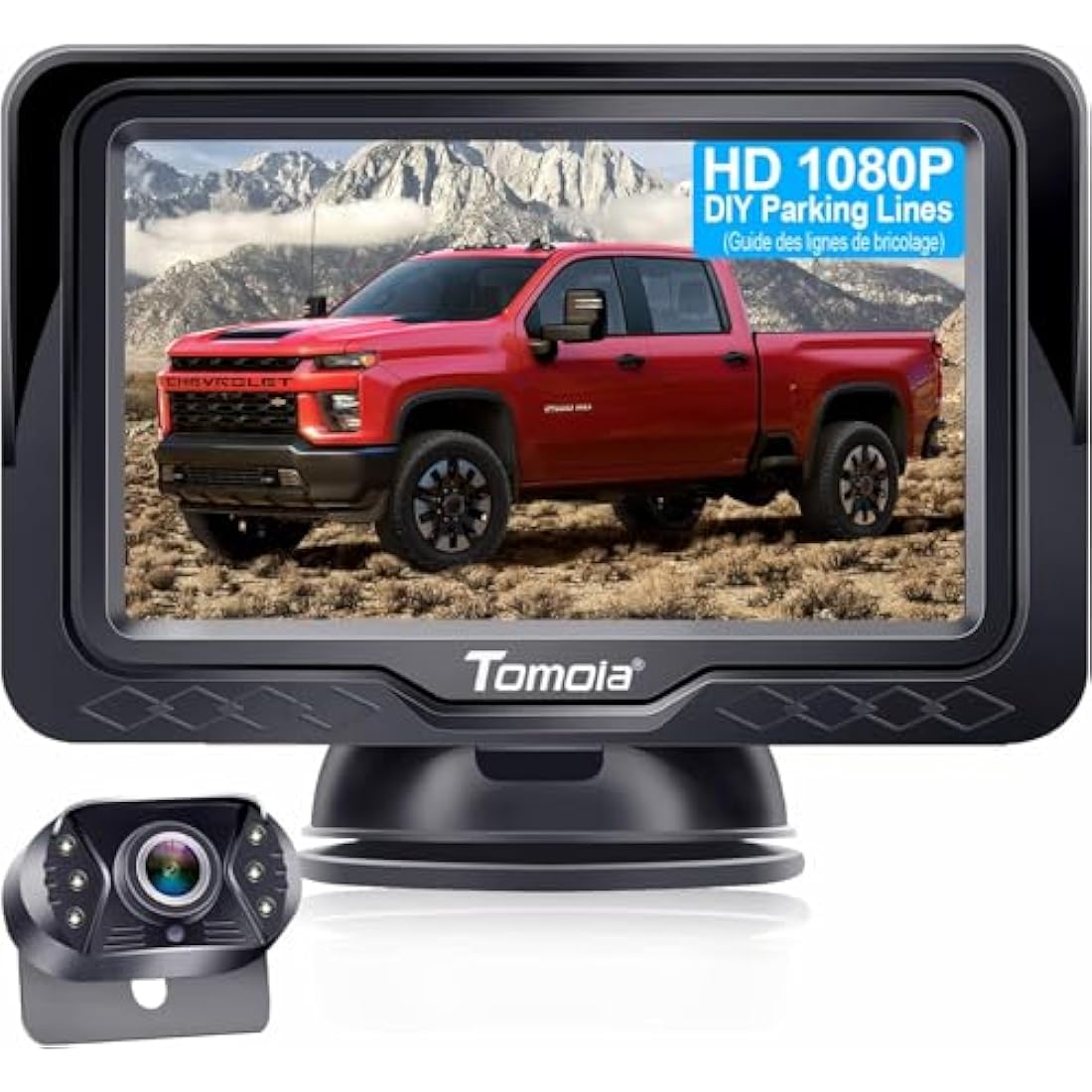 Tomoia T1 HD 1080P backup camera kit with 4.3 inch monitor night vision IP69 waterproof plug and play 15 minute install