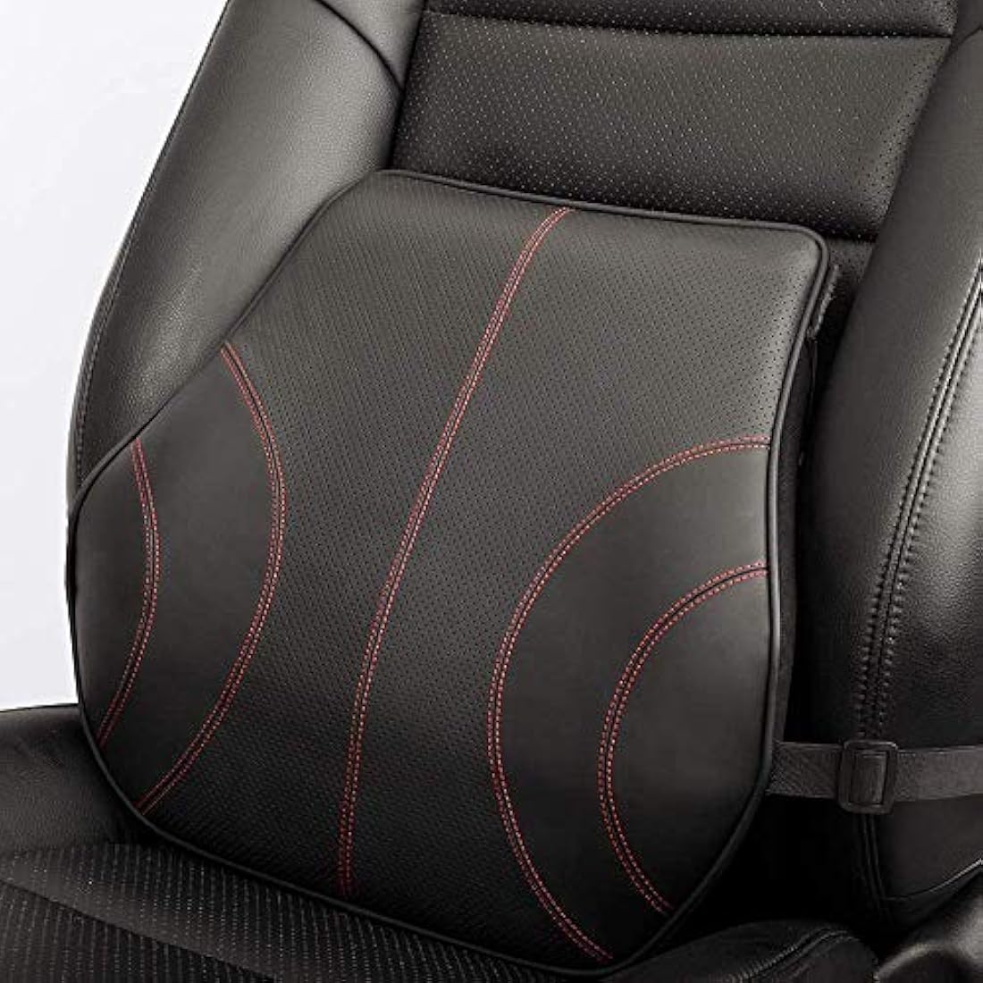 KOYOSO Lumbar Support Cushion in black leather — one of four back and lumbar support cushions compared at ALTOE for pain relief and posture correction