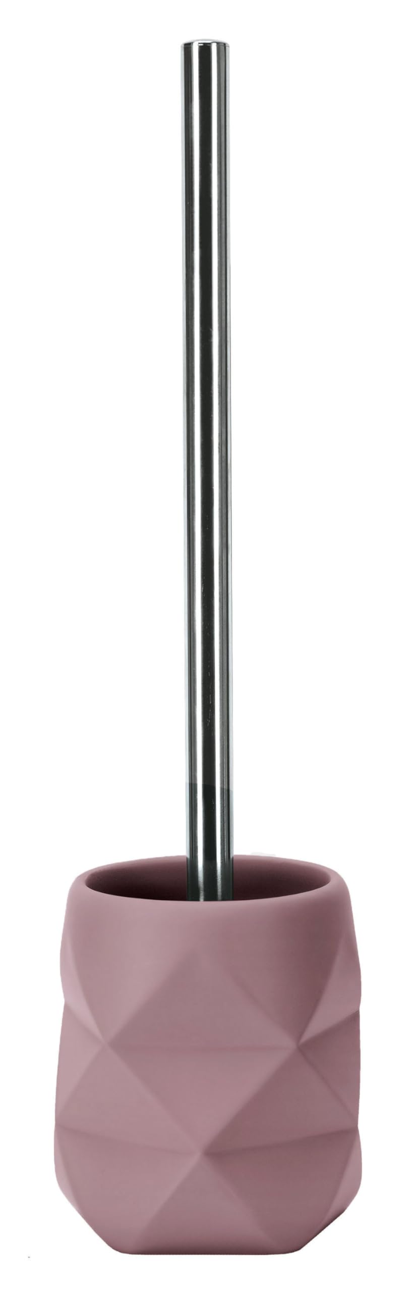 Kleine Wolke Crackle Toilet Brush Holder in rouge polyresin — 106x390mm slim vertical design with unique 3D crackle surface texture, durable for humid bathroom environments