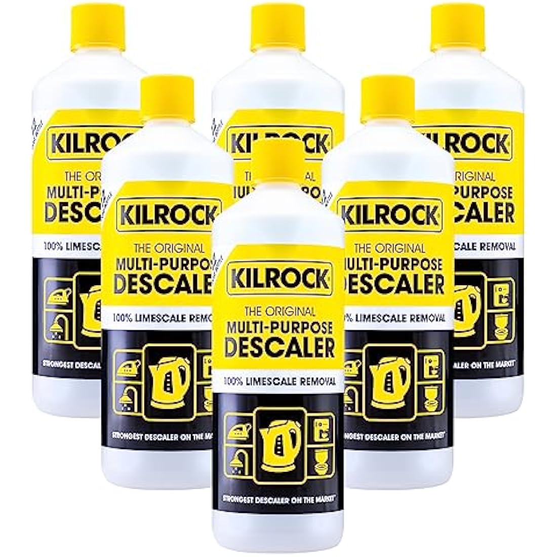 Kilrock Mega-K Multi-Purpose Descaler 6x1 Litre Multipack – 72 doses of biodegradable limescale remover for kettles, coffee machines & bathrooms