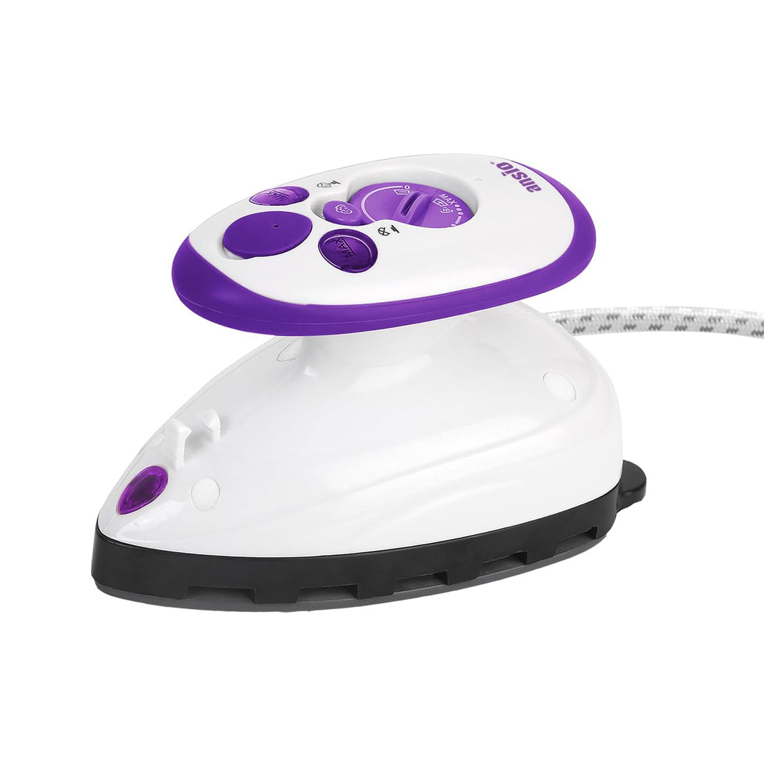 ANSIO Mini Travel Iron compact steam craft iron with ceramic soleplate — lightweight small iron for quilting sewing and travel with steam functionality for stubborn wrinkles