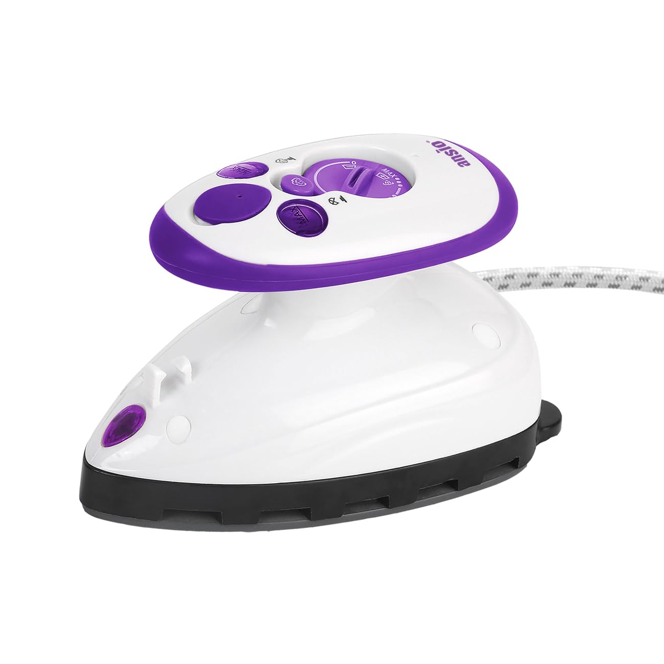 ANSIO Mini Travel Iron compact steam craft iron with ceramic soleplate — lightweight small iron for quilting sewing and travel with steam functionality for stubborn wrinkles