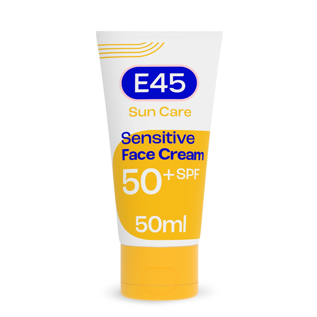 E45 SPF50 sensitive face sun cream with hyaluronic acid UVA UVB protection fragrance-free non-comedogenic 50ml