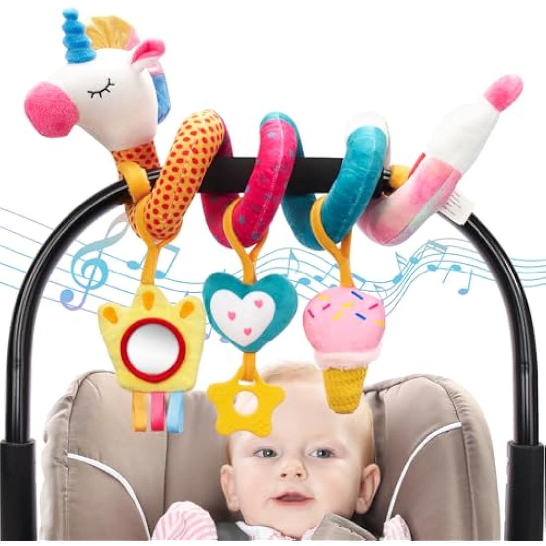 Keep Your Baby Happy on the Move: hahaland Spiral Sensory Pram Toys at £28.90