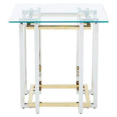 The Side Table That Steals the Show – Orsina Elino Silver & Gold Glass End Table for £188.95